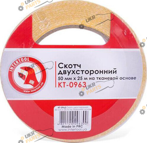 Двухсторонний Скотч Intertool 25 м / 50 мм (KT-0963)