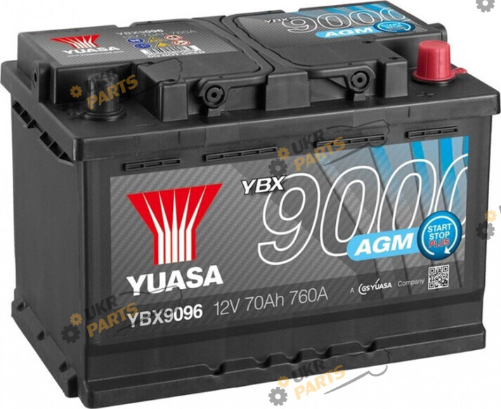 Автомобильный аккумулятор Yuasa AGM Start Stop Plus Battery 70 Ач (YBX9096)