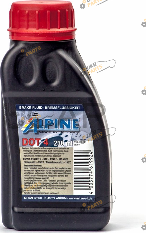Тормозная жидкость Alpine DOT 4 Brake Fluid 0.25 л (1107-025)