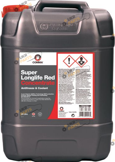 Концентрат антифриза Comma G12+ красный 20 л (SUPERLLREDKONC20L)