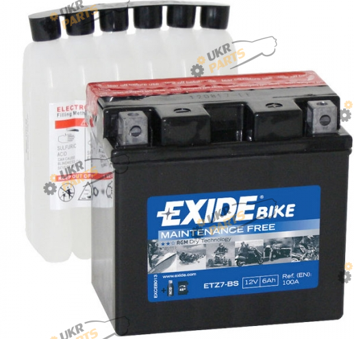 Мотоциклетный аккумулятор Exide 9.5 Ач (ET12A-BS)