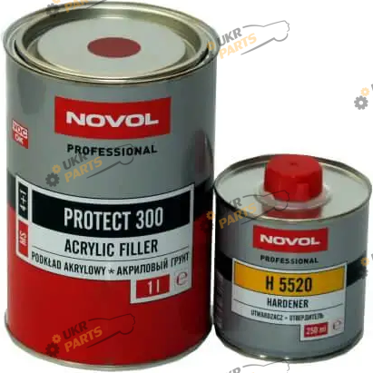 Грунтовка Novol PROTECT 300 4+1, с затвердителем 0,25 л красный 1 л (37051)