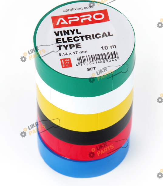 Изолента Apro набор 6 цветов 10 м / 17 мм (ET-10 SET)