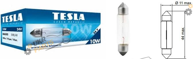 Лампочка салона Tesla C10W 11x41mm (542340)