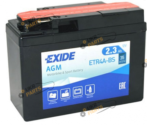 Мотоциклетный аккумулятор Exide 2.3 Ач (ETR4A-BS)