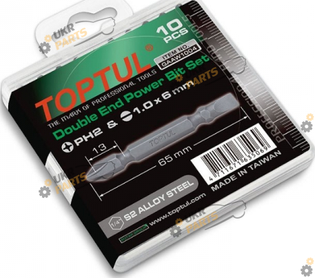 Набор бит Toptul PH2 10 шт двухстороняя (GAAW1004)