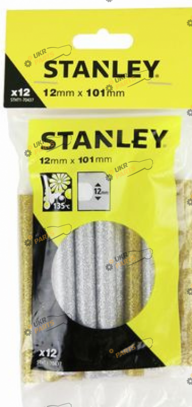 Клеевые стержни Stanley низкотемпературные, двуцветные, L=100 мм, Ø=11,3 мм,12 шт (STHT1-70437)