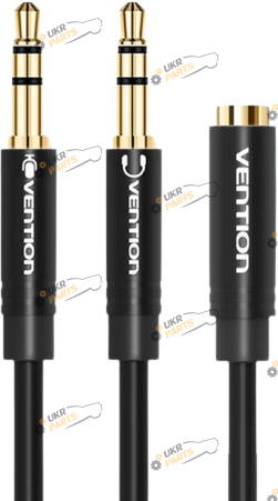 Кабель AUX Jack 3.5mm Vention Male to 4 Pole 3.5mm Female ABS Type (BBTBY) Black (BBTBY)