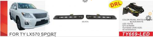 Фара противотуманная DLAA Toyota LX570 Sport (TY-669-LED/DRL)