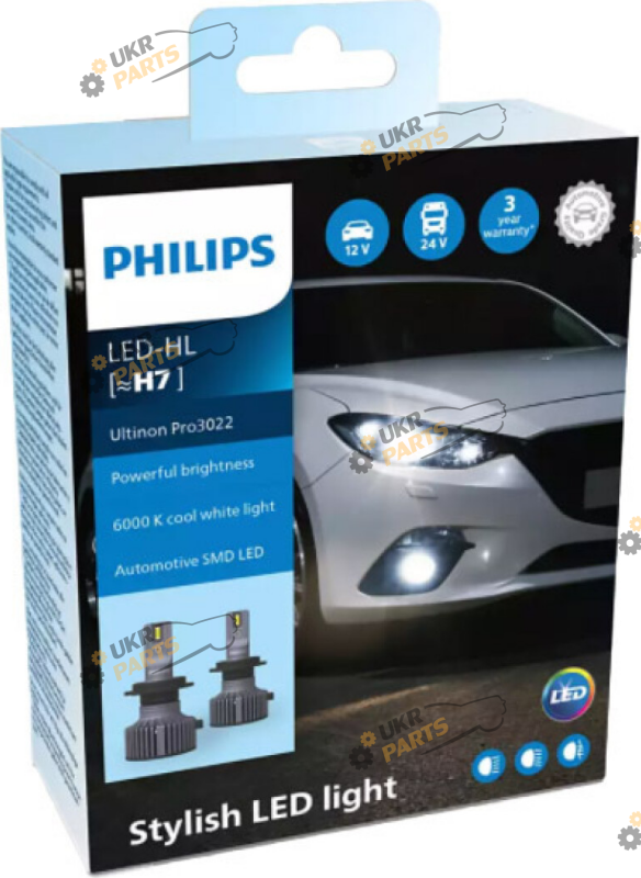 LED лампа Philips Ultinon Pro3022 HL +100% HB4 20 Вт (11005U3022X2)