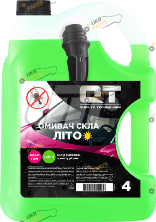 Жидкость омывателя готовая летняя QT-Oil Антимошка Дыня 4 л (QT00024)