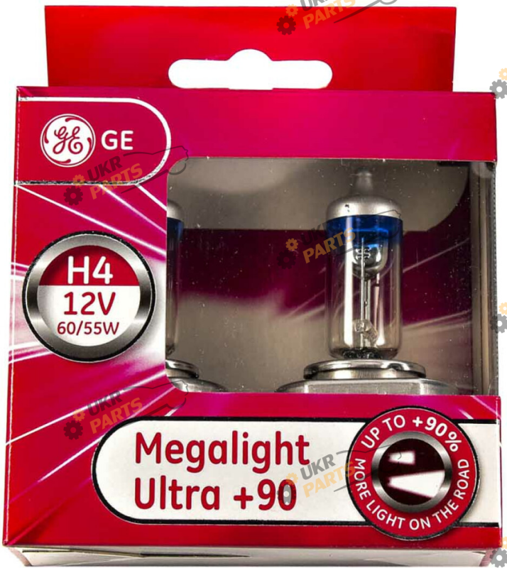Галогеновая лампа General Electric Megalight Ultra +90 H4 2 шт (50440SXU2D)