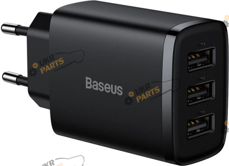 Зарядное устройство Baseus Compact Charger 3U 17W EU Black USB 2 А (CCXJ020101)