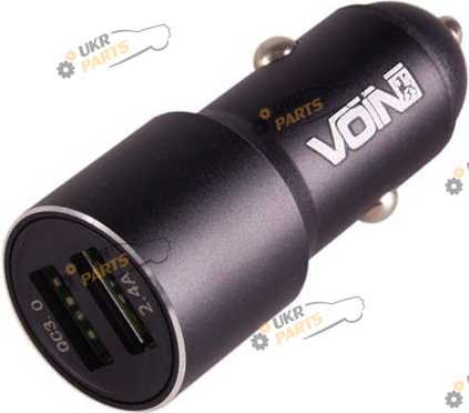 Зарядное устройство Voin C-30207Q, 2USB QC3.0 (12/24V - Port 1-5V*3A/9V*2A Port 2-5V*2.4A) USB 2.4 А (C-30207Q (233))