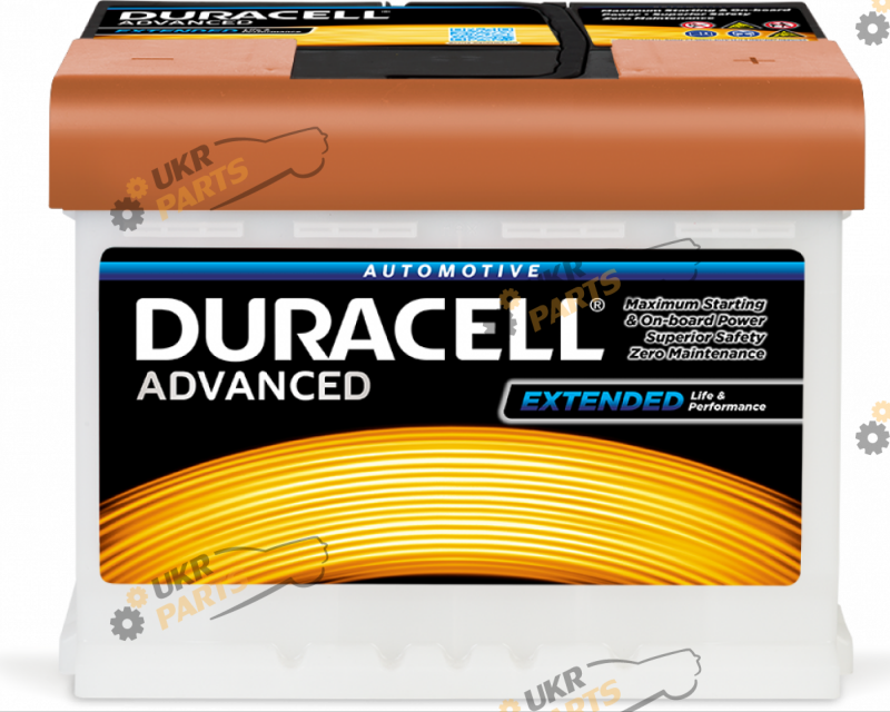 Автомобильный аккумулятор Duracell Advanced EN620A, R+ 63 Ач (DA63H)