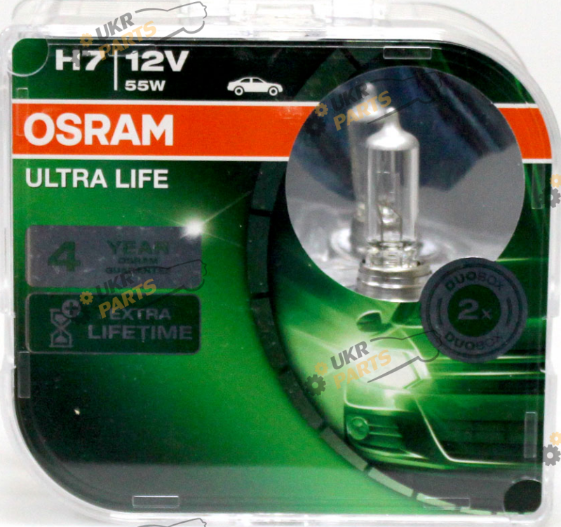 Галогеновая лампа Osram Ultra Life H7 2 шт (OS 64210 ULT DUOBOX)