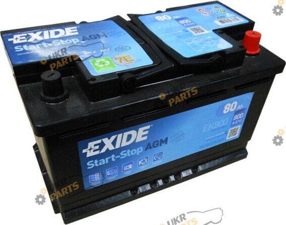 Автомобильный аккумулятор Exide AGM 6СТ-80 (-/+) Euro 800 А 80 Ач (EK800)