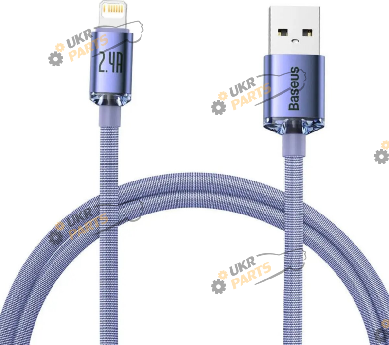 Кабель Baseus Crystal Shine Series Purple USB/Lightning 2.4 А (CAJY000005)