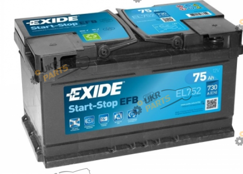 Автомобильный аккумулятор Exide Start Stop EFB 75 Ач (EL752)