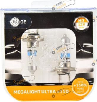 Галогеновая лампа GeneralElectric Megalight Ultra +150 H7 2 шт (GE 52830LFD.1K)