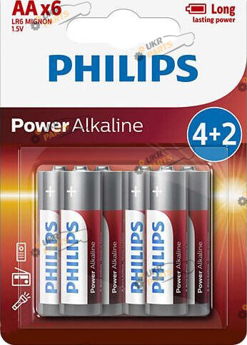 Батарейка Philips Power Alkaline AA 6 шт (LR6P6BP/10)