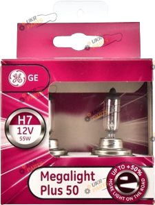 Галогеновая лампа Tungsram Megalight Plus 50 H7 2 шт (GE 58520MPU.2D)