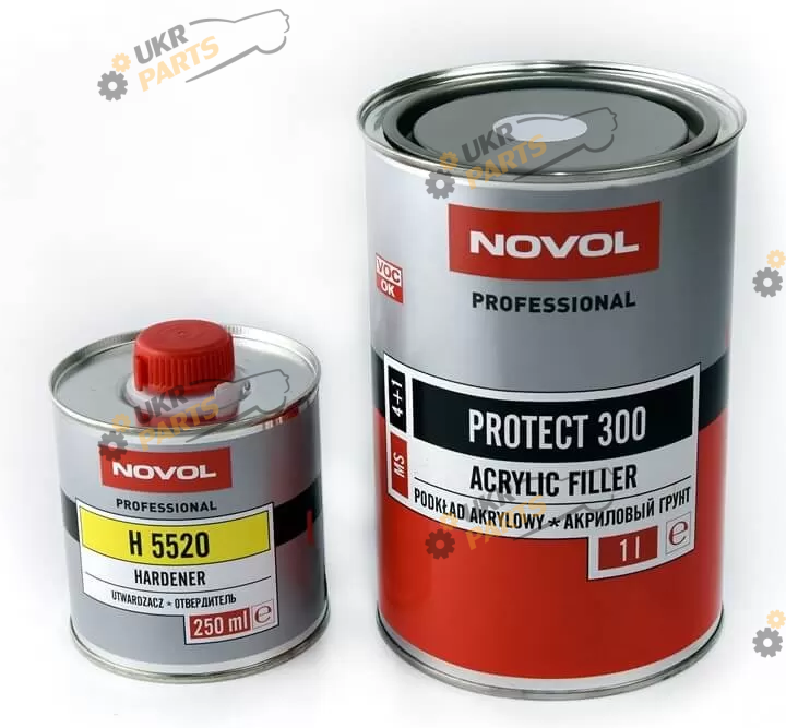 Грунтовка Novol PROTECT 300 4+1, с затвердителем 0,25 л черный 1 л (37041)