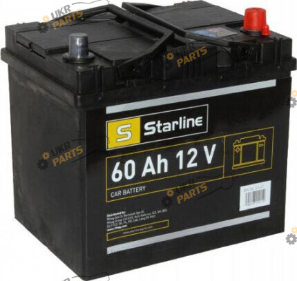 Автомобильный аккумулятор Starline 510 En, R+ Asia 60 Ач (BA SL 60JP)