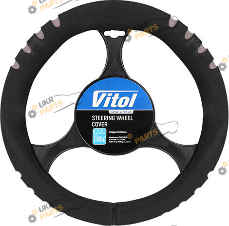 Чехол на руль Vitol M (37-39 см) черно-серый (F 14021- F16 GY)