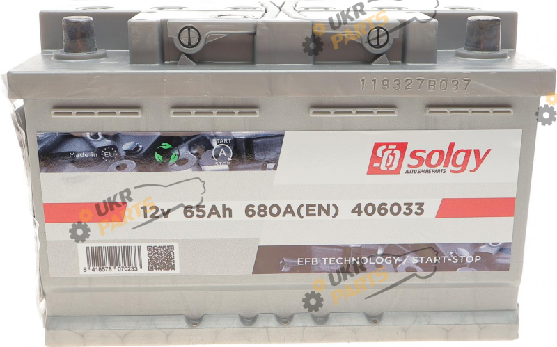 Автомобильный аккумулятор Solgy EFB Start-Stop 65 Ач (406033)