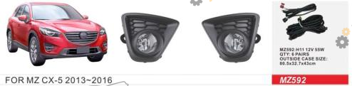 Фара противотуманная Vitol 55 Вт Mazda CX-5 2015-17 (MZ-592)