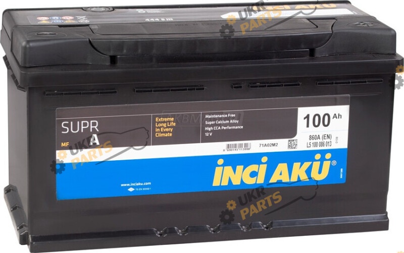 Автомобильный аккумулятор INCI AKU SuprA 850 А (R+) 100 Ач (	LB5 100 086 013)