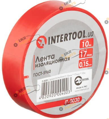 Изолента Intertool красная 10 м / 17 мм (IT-0030)