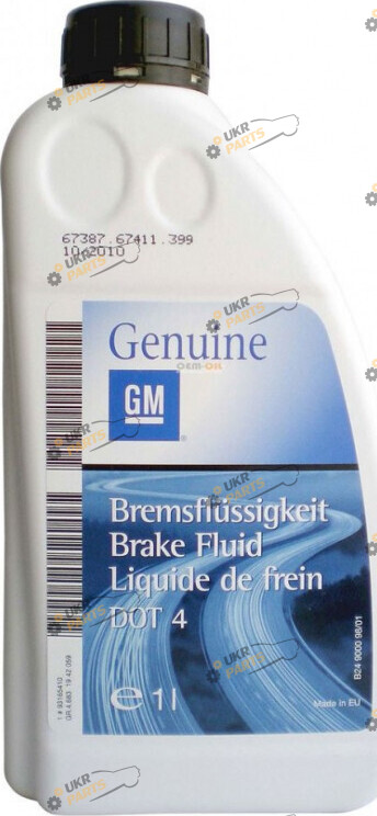 Тормозная жидкость General Motors DOT 4 BRAKE FLUID 1 л (19 42 059)