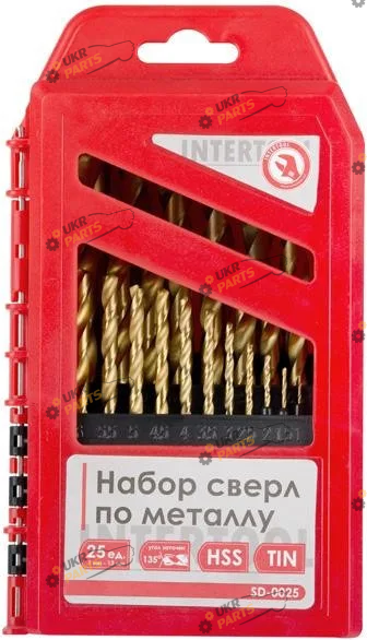 Набор сверл по металлу Intertool HSS 25шт. (1.0-13.0) (SD-0025)