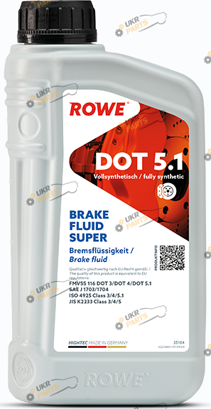 Тормозная жидкость Rowe DOT 3 HIGHTEC BRAKE FLUID SUPER DOT 5.1 1 л (25104-0010-99)