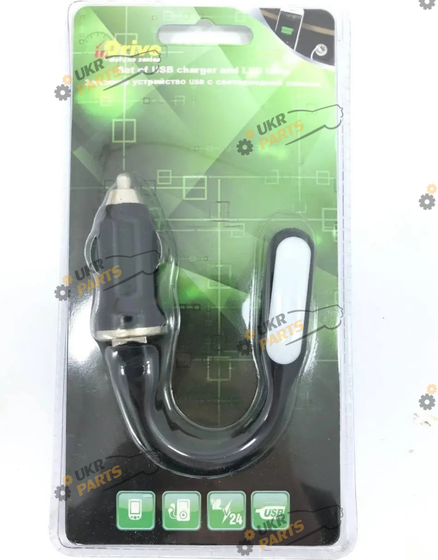 Зарядное устройство inDrive + USB фонарь USB 3 А (IDC-008)