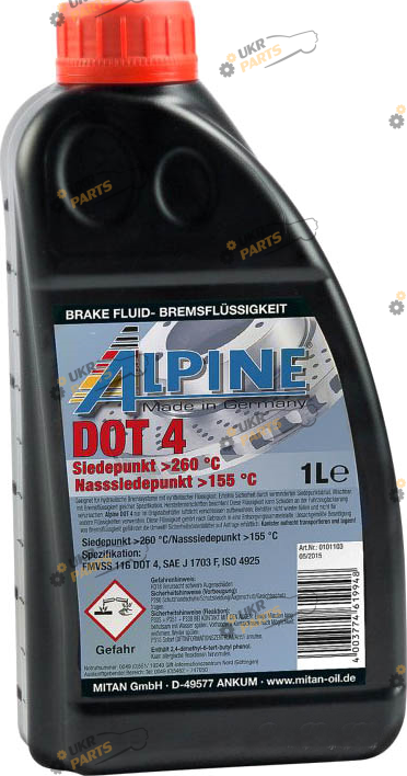 Тормозная жидкость Alpine DOT 4 Brake Fluid 1 л (1107-1)