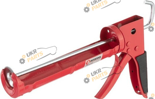 Пистолет для герметика Intertool HT-0023 225 мм с обрезиненной рукояткой красный (HT-0023)