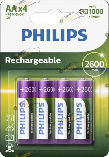 Аккумуляторная батарея Philips MULTILIFE 2600 mAh AA 4 шт. (PS R6B4B260/10)