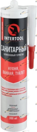 Герметик универсальный на силиконовой основе Intertool санитарный 300 мл прозрачный (FS-3030)