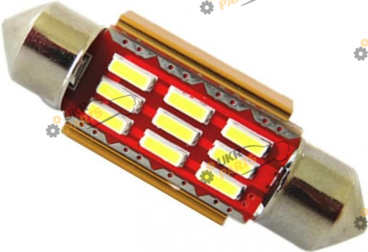 Лампочка StarLight T11 12 диодов SMD 4014 12-24V S8.5 41mm WHITE (29069326)