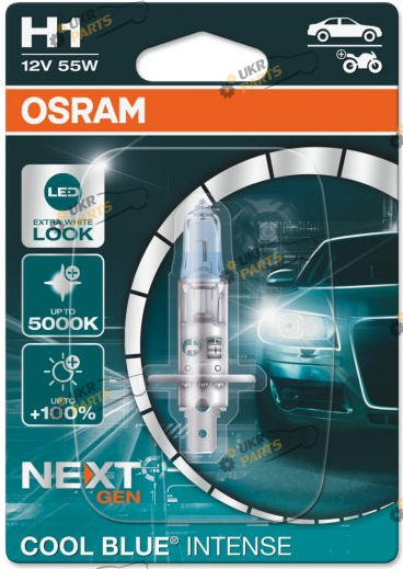 Галогеновая лампа Osram 12V 55W P14.5s Cool Blue Intense Next Gen +100% H1 1 шт (64150CBN-01B)