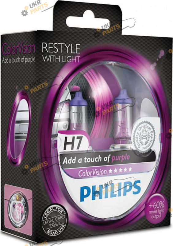 Галогеновая лампа Philips ColorVision Purple H7 2 шт (22673)