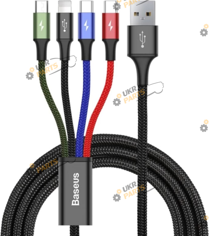 Кабель Baseus Fast 4-in-1 Black microUSB 3.4 А (CA1T4-B01)