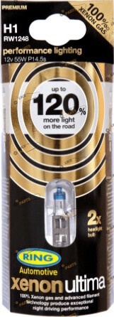 Галогеновая лампа Ring Xenon Ultima + 120% H1 2 шт (RW1248)