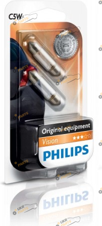 Лампочка Philips C5WX35mm 12V 5W SV8,5 2pcs. blister (12844B2)