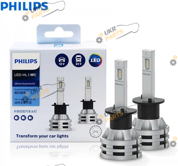 LED лампа Philips H1 19W 12-24V Ultinon Essential G2 6500K H1 19 Вт (11258UE2X2)