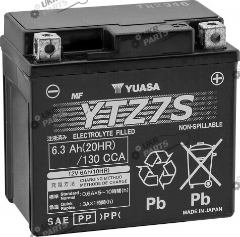 Мотоциклетный аккумулятор Yuasa МОТО High Performance MF VRLA 6.3 Ач (YTZ7S)