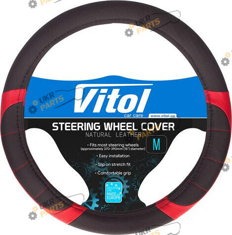 Чехол на руль Vitol M (37-39 см) черно-красный (JX-163091/1 BK/RD M)